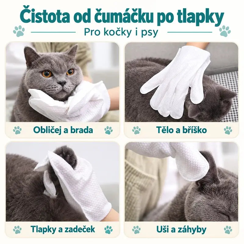 🧤🐕🧼Čisticí rukavice pro kočky a psy bez nutnosti oplachování