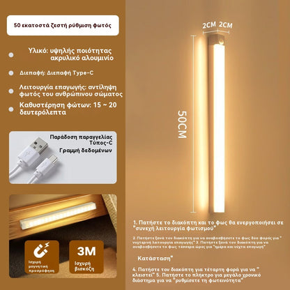 🔥✨【Αγοράστε 1 και πάρτε 1 δωρεάν】💡Έξυπνη επαγωγική μαγνητική φόρτιση LED χωρίς τρυπάνι