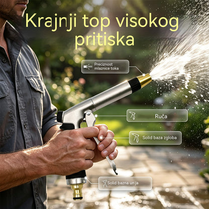 🥳 50% POPUSTA! 🏠💦 Visokotlačni vodeni pištolj – idealan za pranje automobila, zalijevanje vrta, čišćenje fasada i vanjskog namještaja 🌿🚘