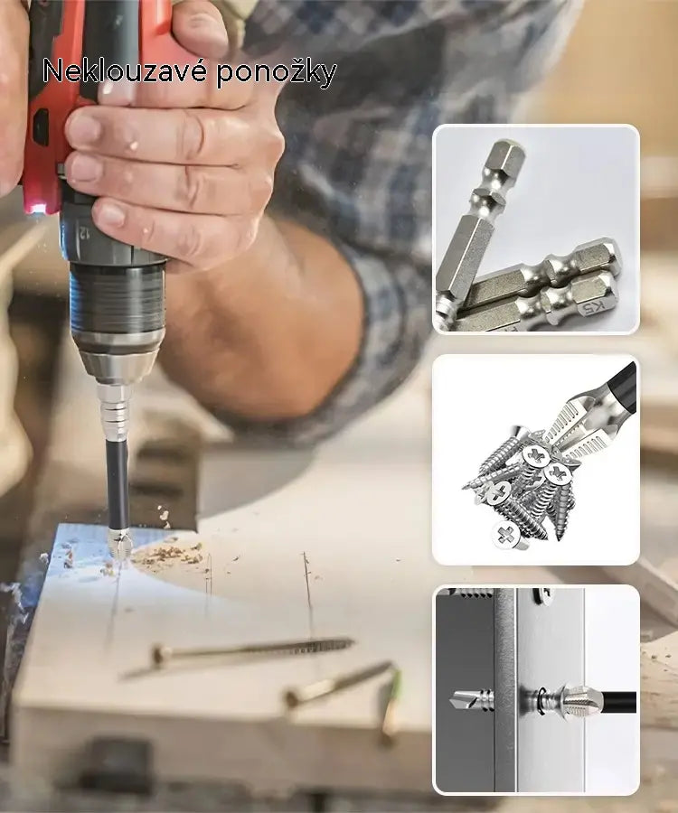 🧰⚒️ 【25-150 mm】Protiskluzový křížový šroubovák, super tvrdá magnetická silná elektrická vrtačka
