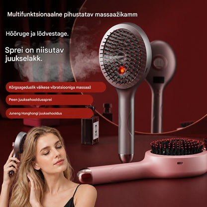 💆‍♀️Pihustiga massaažikamm lõdvestab peanahka, vibratsioonmassaažiga massaažikamm soengu tegemiseks ja juuste hooldamiseks koduseks kasutamiseks