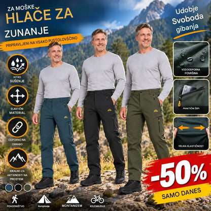 【M-6XL】Moške softshell hlače za na prostem - izolirane, hitro sušeče, elastične, odporne na veter in vodo, zračne