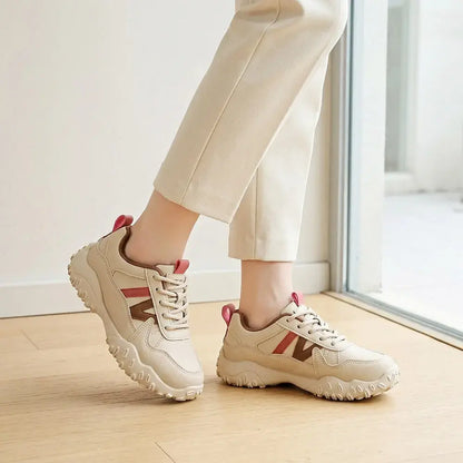 【Velikosti 35-40】👟Dámské prodyšné boty na platformě - Ležérní boty na platformě, měkká podrážka - Lehké tenisky v korejském stylu