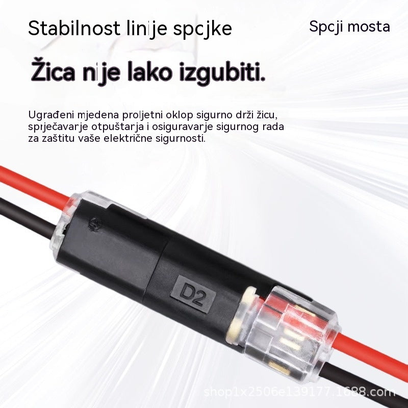 【50 artikala za 24 eura】Priključak za žicu bez skidanja izolacije, s kopčom za zaključavanje, sigurnim zatvaranjem i protukliznom površinom