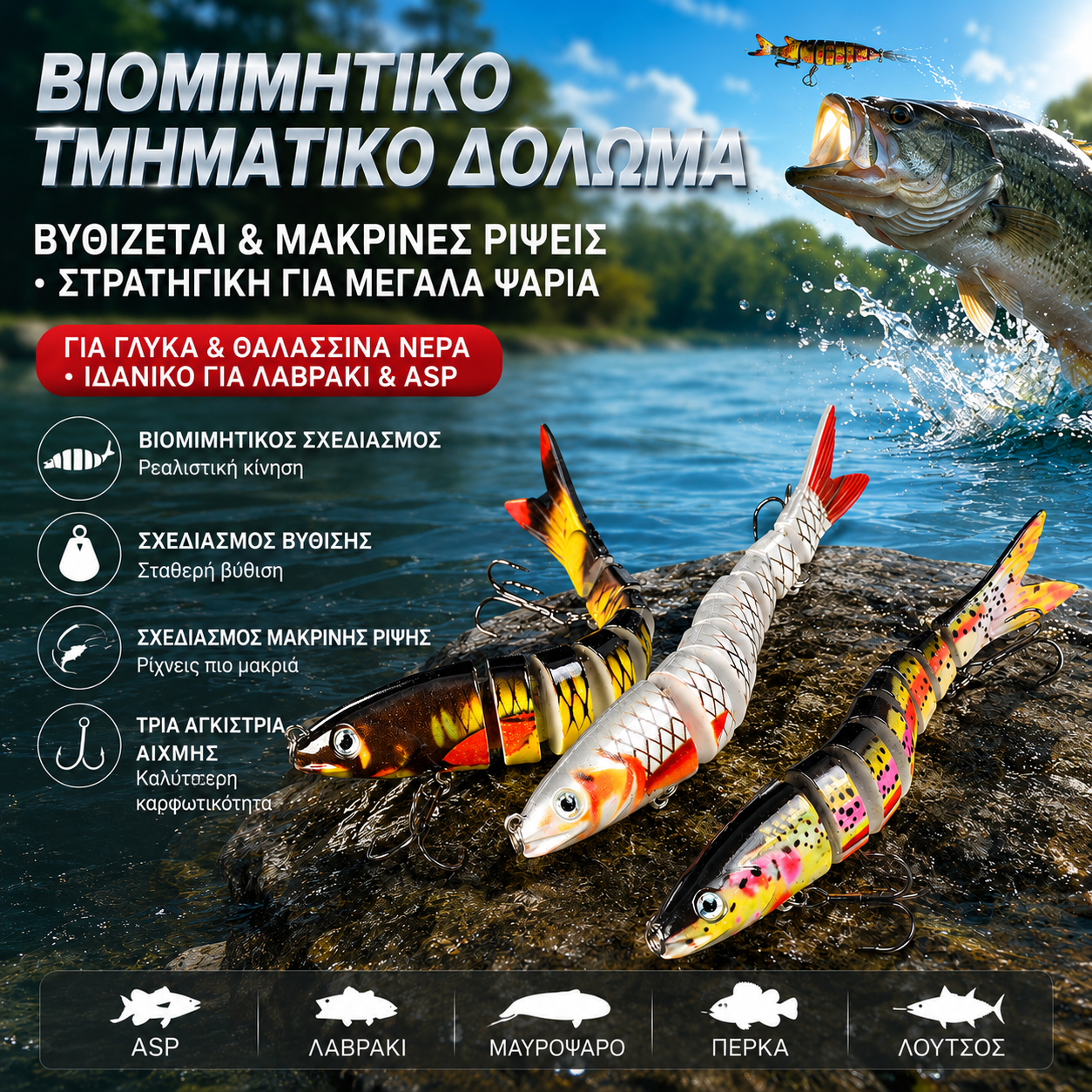 Σετ 3 τεμαχίων 🎣 Έξυπνο ηλεκτρικό δόλωμα ψαρέματος – προσελκύει εύκολα μεγάλα ψάρια ακόμα και σε θολά νερά 🔥