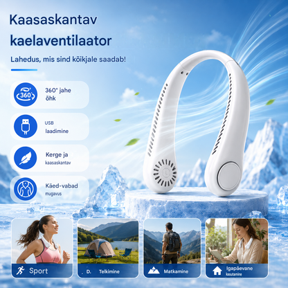 💨 Kaelaga konditsioneeri ventilaator – Äärmiselt vaikne, kaasaskantav ja 360° pöörlev – Ideaalne suveks 🌞