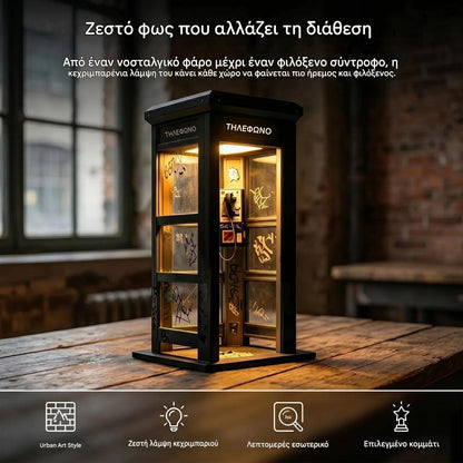✨⏰ EDICIÓN LIMITADA Lámpara de ambiente con forma de cabina telefónica vintage: diseño nostálgico con luz ambiental cálida 💡📞