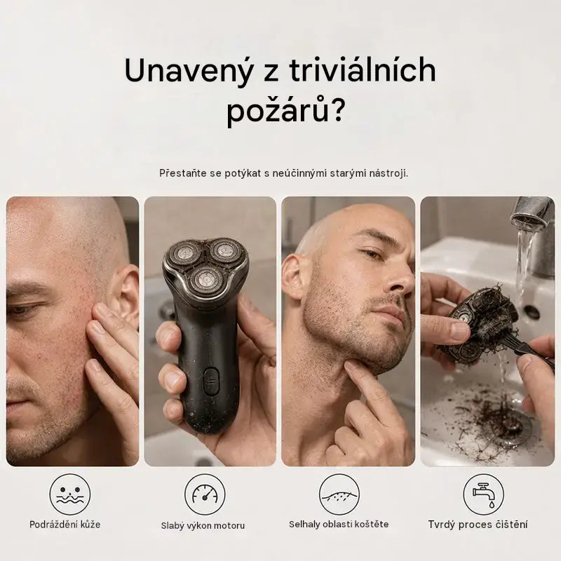 📢📢50% SLEVA!! ⏰Chytrý elektrický holicí strojek 2 v 1 na plešaté hlavy a zastřihovač vousů s digitálním displejem