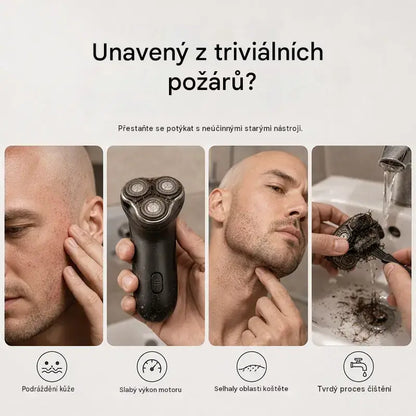 📢📢50% SLEVA!! ⏰Chytrý elektrický holicí strojek 2 v 1 na plešaté hlavy a zastřihovač vousů s digitálním displejem