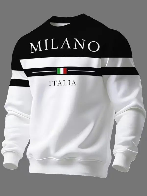 ✨🌟👕【S-6XL】Pánske mikiny s potlačou „Milano Italia“