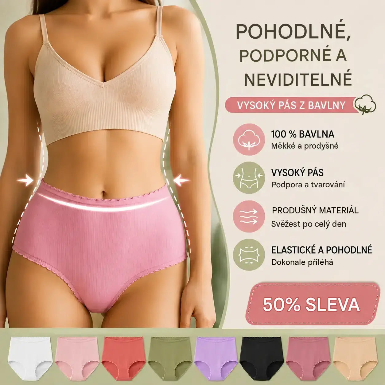 【35 kg–10 kg】💖⏳(8 kusů) Poslední den s 50% slevou: Nepromokavé antibakteriální kalhotky s vysokým pasem