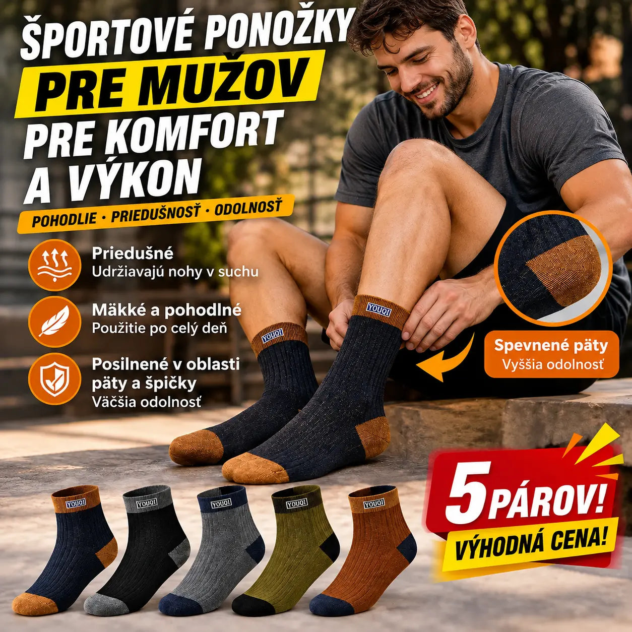 😍🧦【10/20  párov】Pánske bavlnené dezodoračné ponožky, nové 2026, absorbujúce pot