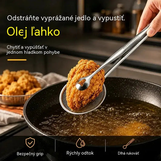 1 kusy 470 Kč 🥗Kleště na potraviny a oddělovač oleje 2 v 1 z nerezavějící oceli