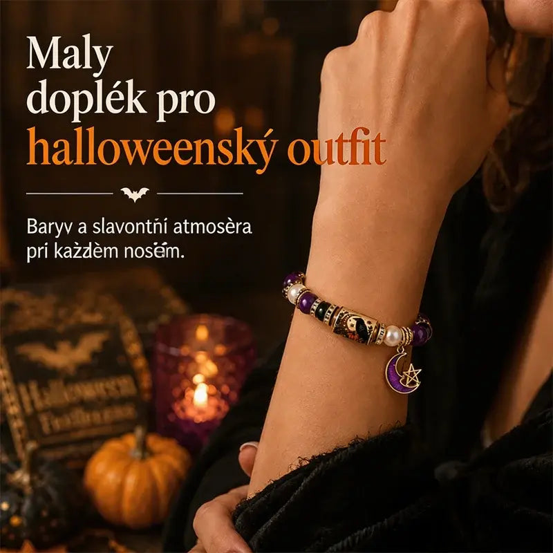 ✨🎃Halloweenský krystalový elastický náramek