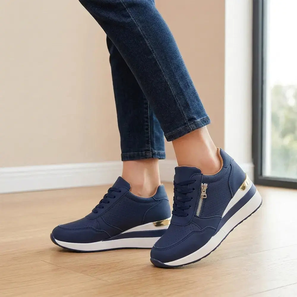 👟【36-43】Plus size nazouvací tenisky na klínku – Lehké boty na platformě pro každodenní nošení – Pohodlné boty na chůzi a cvičení