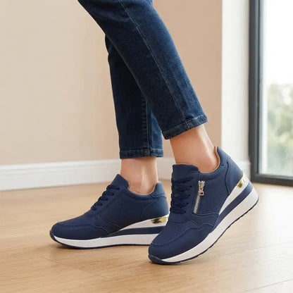 👟【36-43】Plus size nazouvací tenisky na klínku – Lehké boty na platformě pro každodenní nošení – Pohodlné boty na chůzi a cvičení