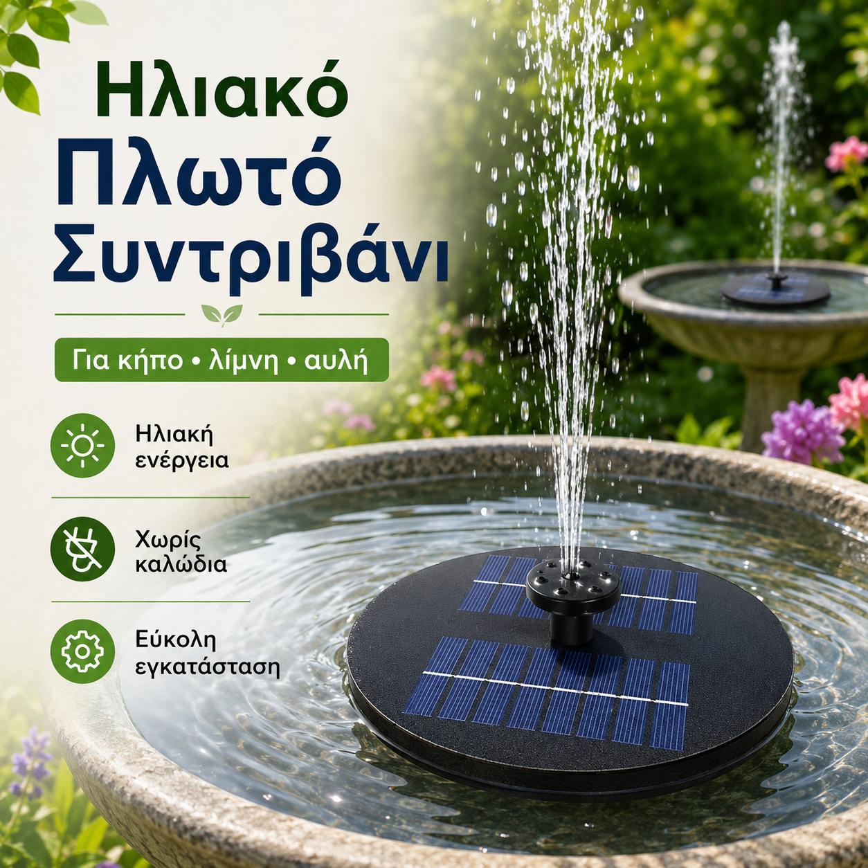💥Ηλιακά σιντριβάνια, σιντριβάνια τοπίου