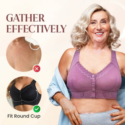 (3 τεμάχια) 💕🎁 [45 kg - 155 kg] Εξαιρετικά μεγάλο, αναπνεύσιμο, απαλό βαμβακερό σουτιέν με μπροστινό κλείσιμο