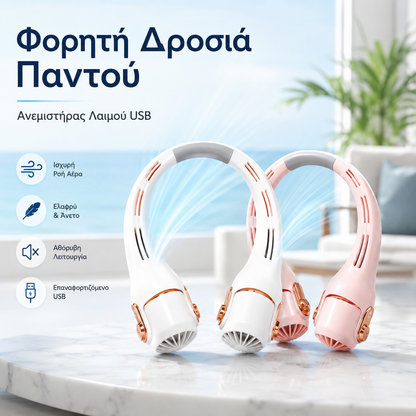 🔥❄️ Ανεμιστήρας κλιματισμού με στήριξη στο λαιμό – Εξαιρετικά αθόρυβος, φορητός και περιστρεφόμενος 360° – Ιδανικός για το καλοκαίρι 🌞