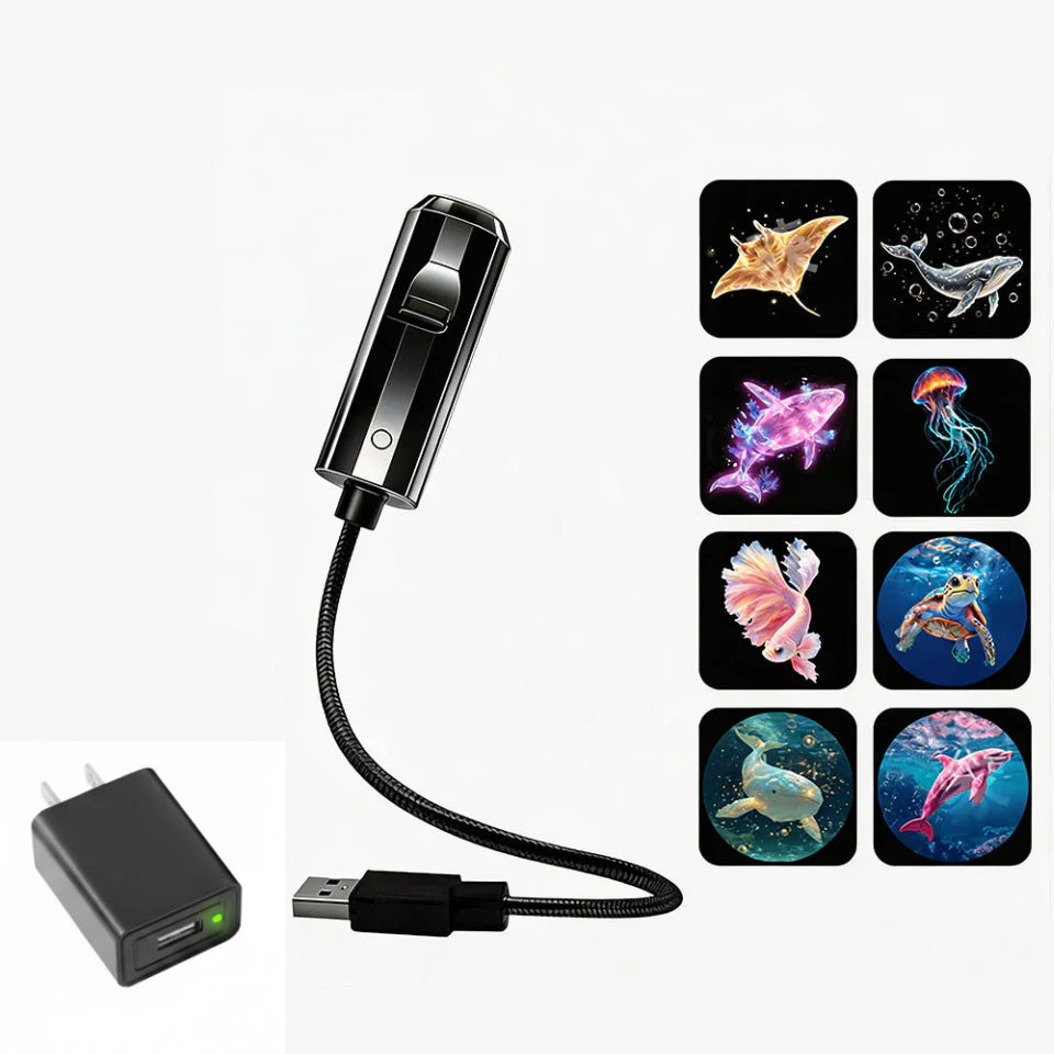 🌃🐋💡Νυχτερινό φως προβολέα USB Starry Sky