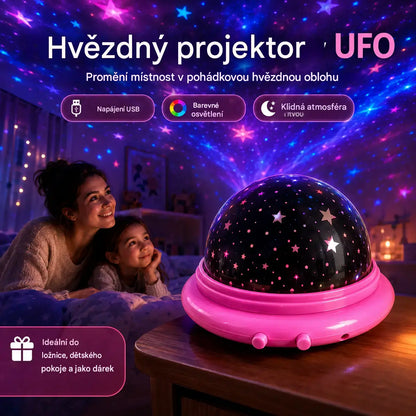 1 kusy 520 Kč   🎁Mini projektorová lampa UFO s hvězdnou oblohou ⎜Osvětlení ložnice💫