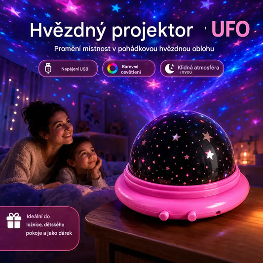 1 kusy 520 Kč   🎁Mini projektorová lampa UFO s hvězdnou oblohou ⎜Osvětlení ložnice💫