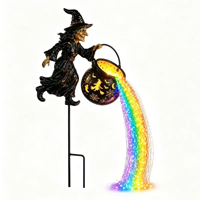 🧙‍♀️🎃 Zahradní lampa Čarodějnický kotel s LED světlem – Úžasná venkovní dekorace 🔮✨