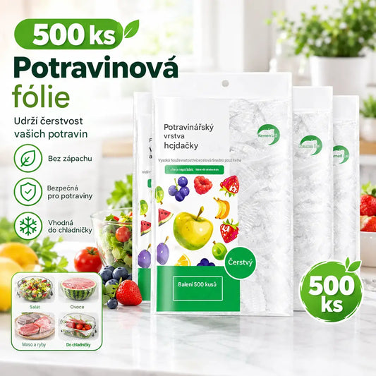 🔥🔥【500 kusů】【Poslední nabídka: sleva 50 %】✨500 opakovaně použitelných a pružných fólií na potraviny