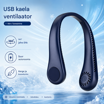 💨 Kaelaga konditsioneeri ventilaator – Äärmiselt vaikne, kaasaskantav ja 360° pöörlev – Ideaalne suveks 🌞