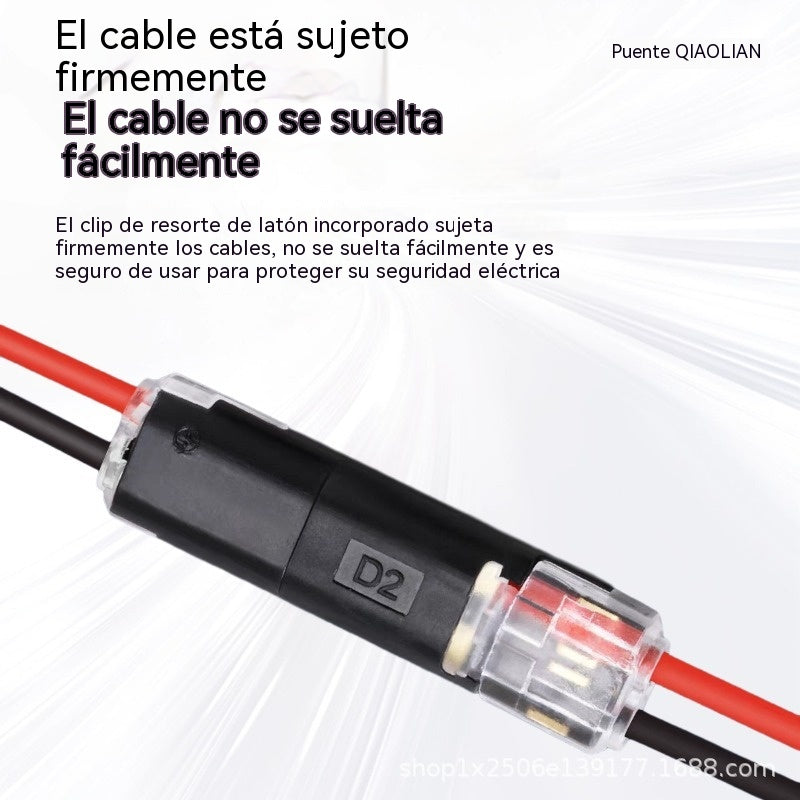 【50 artículos por 21 euros】Conector de doble cable con hebilla de bloqueo, cierre de seguridad, antideslizante