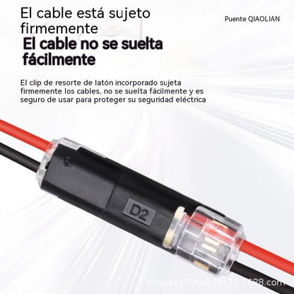 【50 artículos por 21 euros】Conector de doble cable con hebilla de bloqueo, cierre de seguridad, antideslizante