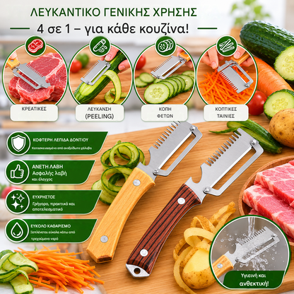 ✅Αγοράστε 1, πάρτε 1 δωρεάν! Δύο είδη για 25 ευρώ🧅🔪 Πολυλειτουργικός αποφλοιωτής κουζίνας 3 σε 1: Ξεφλουδίζει, ψιλοκόβει λαχανικά, κόβει κρέας, ανοίγει μπουκάλια! 🔥【999+】