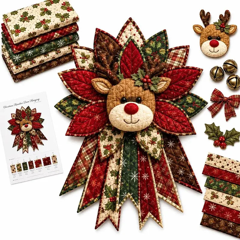 🎄🎁Sada na zavěšení dveří - ručně vyráběná patchworková dekorace