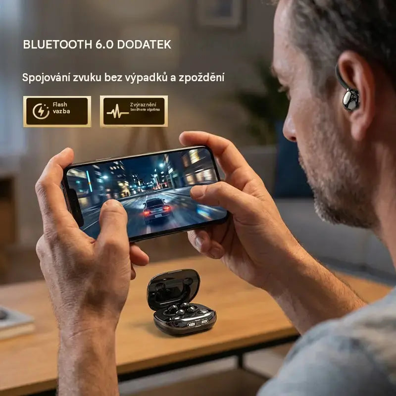 1 kusy 620 Kč 📢📢50% sleva!! ⏰Bezdrátová sluchátka Bluetooth 6.0 – do uší a připínací
