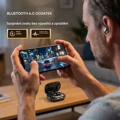 1 kusy 620 Kč 📢📢50% sleva!! ⏰Bezdrátová sluchátka Bluetooth 6.0 – do uší a připínací