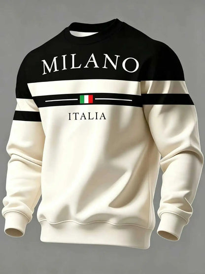 ✨🌟👕【S-6XL】Pánske mikiny s potlačou „Milano Italia“