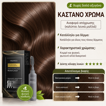 ✨ ΠΕΡΙΟΡΙΣΜΕΝΗ ΔΙΑΡΚΕΙΑ 50% ΕΚΠΤΩΣΗ! 🌿 Βαφή Μαλλιών με Χτενάκι Φυτικής Βάσης – Εύκολη Κάλυψη των Γκρίζων, Θρεπτική Φόρμουλα ✨