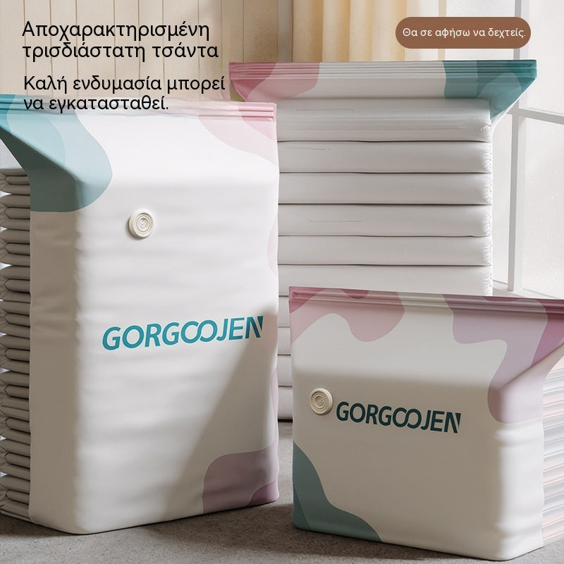 🧳💨【5 τεμάχια 】 Μεγάλη, συμπιέσιμη τσάντα αποθήκευσης κενού αέρος: δεν απαιτείται αντλία, στεγανή και ιδανική για εξοικονόμηση χώρου στις βαλίτσες και στο σπίτι ✈️