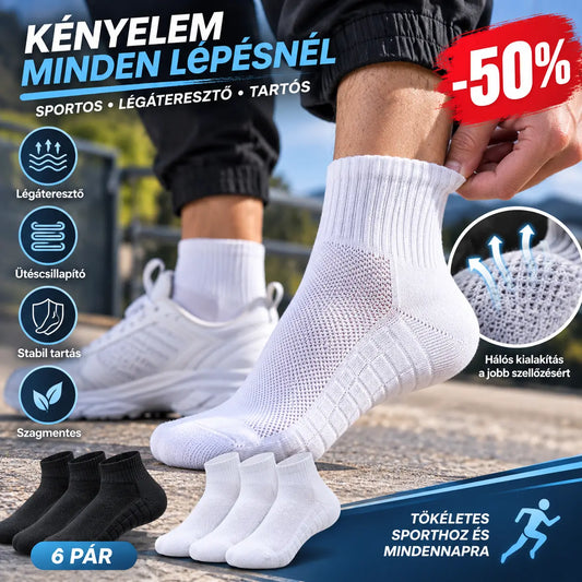 😍🧦【10/20 pár】 Férfi hosszú sportzokni, izzadságelvezető, ütéscsillapító, sarokvédő, szagálló, lélegző, kosárlabdához és hétköznapi sportokhoz alkalmas.