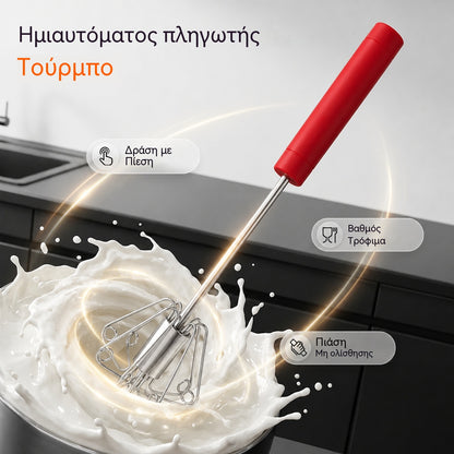 🥳Compra 1 y llévate 1 gratis🥳🥚Batidor de huevos manual semiautomático: presiona y gira, sin electricidad. Bate huevos y nata en segundos. ¡Cuida tus muñecas! ✨🧁