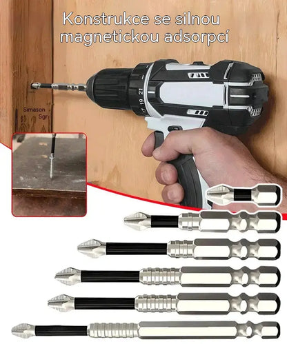 🧰⚒️ 【25-150 mm】Protiskluzový křížový šroubovák, super tvrdá magnetická silná elektrická vrtačka