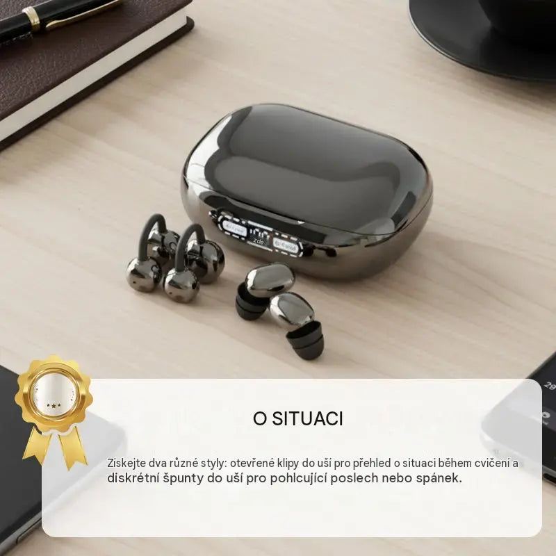 1 kusy 620 Kč 📢📢50% sleva!! ⏰Bezdrátová sluchátka Bluetooth 6.0 – do uší a připínací