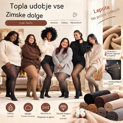 ✨【XS – 3XL / 4 barve】 Legice s flis podlogo in videzom prosojnosti; zasnovane z enim šivom spredaj in zadaj – delno prosojne legice, primerne kot osnovni sloj.