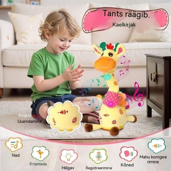 🦒👼Interaktiivne pehme kaelkirjak, 🎵armas väike kaaslane, kes laulab koos sinuga.