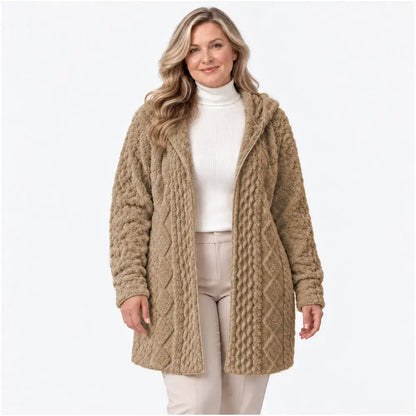 🤍 Ženski mehak plašč s kapuco za jesen in zimo 🥰 [Velikosti S–2XL]