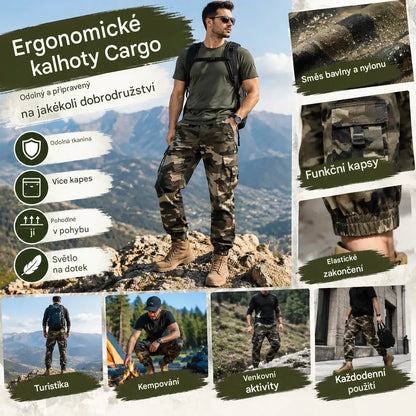 🛠️ SLEVA 60 %! 👖 Odolné taktické pracovní kalhoty – směs nylonu a bavlny, mnoho funkčních kapes, ideální pro práci venku 🌲