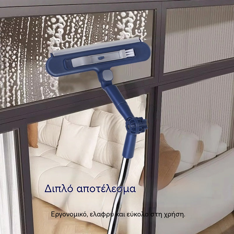 🧼✨ Καθαριστικό τζαμιών 2 σε 1 διπλής όψης με επεκτεινόμενη λαβή για τον καθαρισμό παραθύρων σε ψηλά κτίρια.