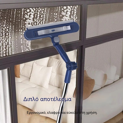 🧼✨ Καθαριστικό τζαμιών 2 σε 1 διπλής όψης με επεκτεινόμενη λαβή για τον καθαρισμό παραθύρων σε ψηλά κτίρια.
