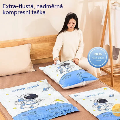 🧳【5dílná sada - 570 Kč 】💨 Velký, stlačitelný vakuový úložný sáček: není potřeba pumpička, nepropustný a ideální pro úsporu místa v kufrech i doma ✈️