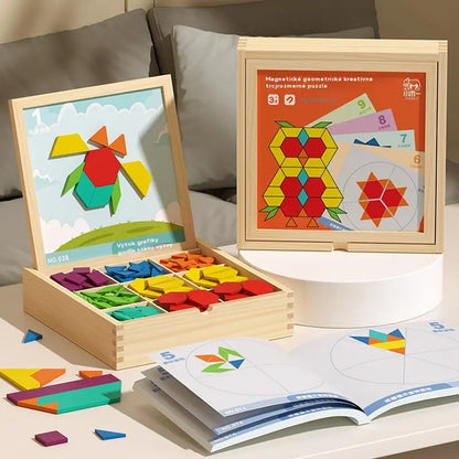 ✨Geometrické magnetické stavebné bloky Tangram